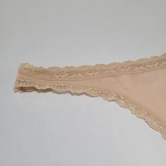 Jenni Women's Lace-Trim Thong Underwear Panties Chai NWT Plus Size XXXL - Picture 3 of 5